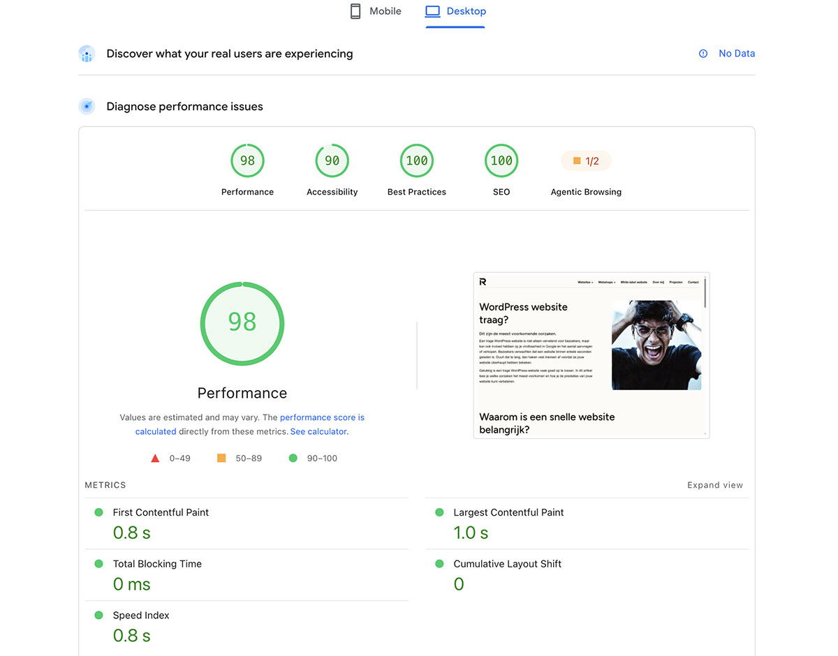 Pagespeed insight